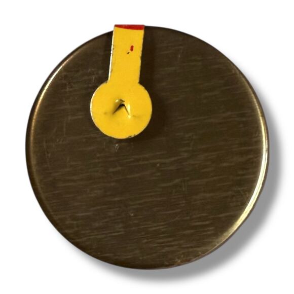 Vintage NEFTA-GAZ EXPO 73 FMC Employee Pin Button Red Yellow FLAWS - Picture 2 of 4